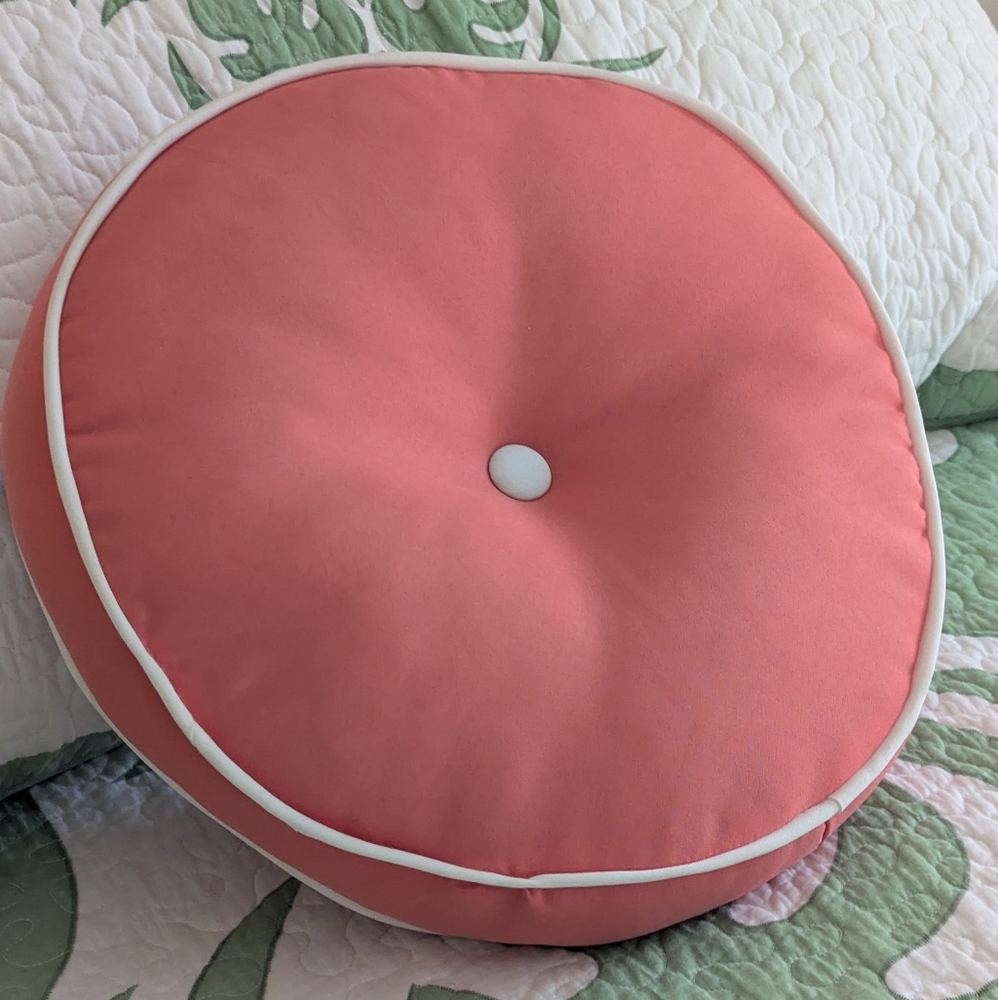 Vintage Throw Pillow in Salmon Fabric